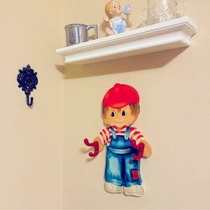 Little Boy Acrylic Painted, Wardrobe Hook, Room Decor